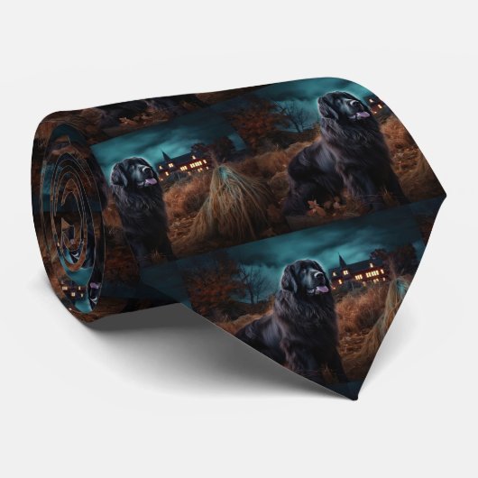 Newfoundland Halloween Scary Stropdas (Opgerold)