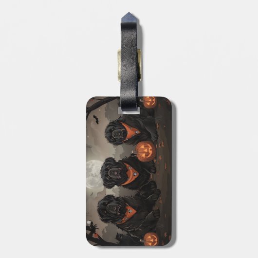Newfoundland Halloween Spooky Bagagelabel (Achterkant verticaal)