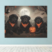 Newfoundland Halloween Spooky Canvas Afdruk (Insitu (Houten vloer))