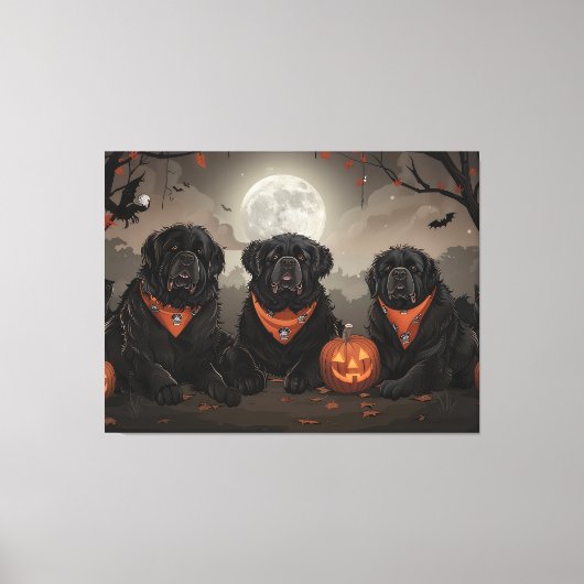 Newfoundland Halloween Spooky Canvas Afdruk (Voorkant)