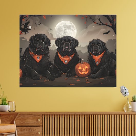 Newfoundland Halloween Spooky Canvas Afdruk (Insitu (Woonkamer))