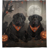 Newfoundland Halloween Spooky Douchegordijn (Voorkant)