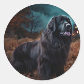 Newfoundland Halloween Verschrikkelijk Ronde Sticker (Voorkant)