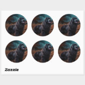 Newfoundland Halloween Verschrikkelijk Ronde Sticker (Vel)