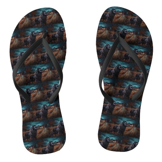Newfoundland Halloween Verschrikkelijk Teenslippers (Voetbed)