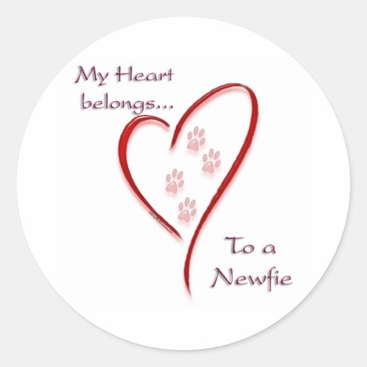 Newfoundland Heart Behoort - Sticker (Voorkant)