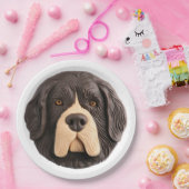 Newfoundland Hond 3D geïnspireerd Papieren Bordje (Feest)