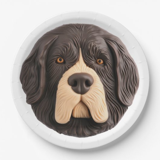 Newfoundland Hond 3D geïnspireerd Papieren Bordje (Voorkant)