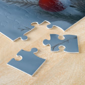 Newfoundland-hond besneeuwde slee-rit Kerstmis Legpuzzel (Zijkant)