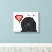 Newfoundland-hond Canvas Afdruk (Insitu (Houten vloer))