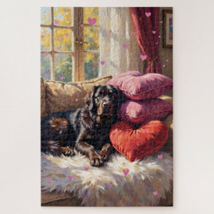 Newfoundland-hond Cozy Valentijnsdag-retraite Legpuzzel
