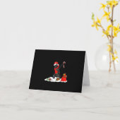 Newfoundland-hond die dabt, grappige kerst kaart (Gele Bloem)