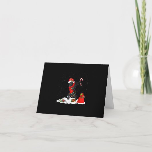 Newfoundland-hond die dabt, grappige kerst kaart (Voorkant)