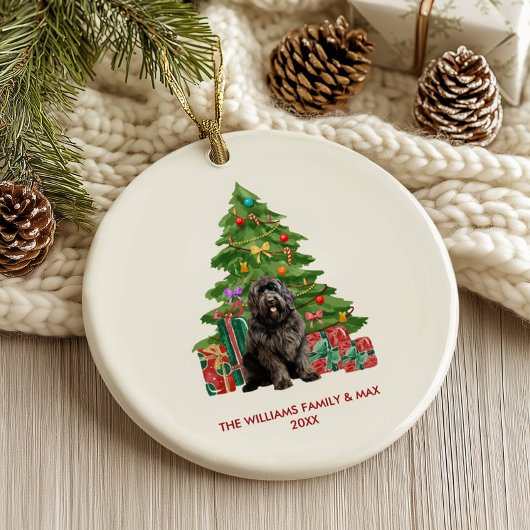 Newfoundland hond gepersonaliseerde kerst keramisch ornament