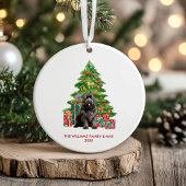 Newfoundland hond gepersonaliseerde kerst keramisch ornament