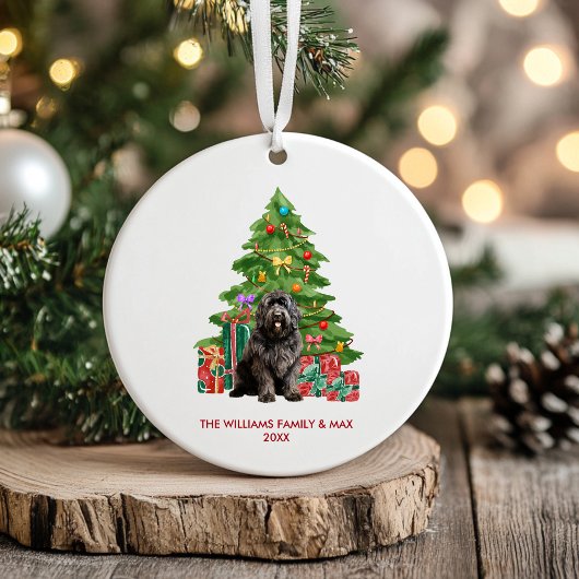 Newfoundland hond gepersonaliseerde kerst keramisch ornament
