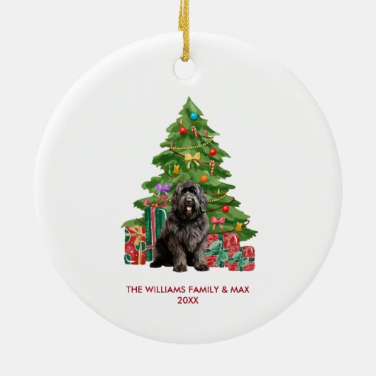 Newfoundland hond gepersonaliseerde kerst keramisch ornament (Achterkant)