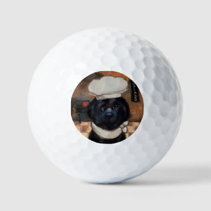 Newfoundland-hond         golfballen