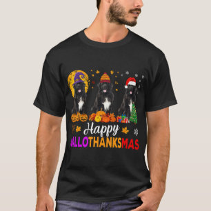 Newfoundland-hond Halloween Kerstmis Hallothanksma T-shirt