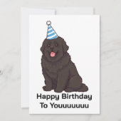Newfoundland-hond Happy Verjaardag Voor Jouuuu Kaa Kaart (Voorkant)