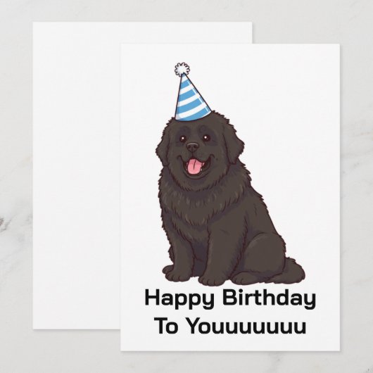 Newfoundland-hond Happy Verjaardag Voor Jouuuu Kaa Kaart (Voorkant / Achterkant)