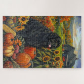 Newfoundland-hond Herfst Oogst Thanksgiving Legpuzzel (Horizontaal)