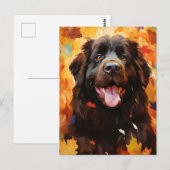Newfoundland hond Herfst Thanksgiving Briefkaart (Voorkant / Achterkant)