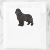 Newfoundland Hond Houtskool Tekening Rechthoekige Sticker (Tas)