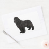 Newfoundland Hond Houtskool Tekening Rechthoekige Sticker (Envelop)