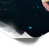 Newfoundland Hond in de ruimte Perfect Poster (Hoek)