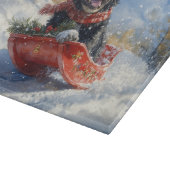 Newfoundland Hond in Sledge Laat het Sneeuw Kerstm Snijplank (Hoek)