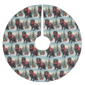 Newfoundland Hond in Sneeuw Kerstmis Kerstboom Rok (Voorkant)