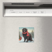 Newfoundland Hond in Sneeuw Kerstmis Magneet (Insitu (Vaatwasser))
