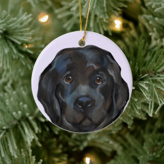 Newfoundland hond keramisch ornament (Boom)