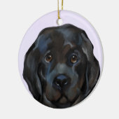 Newfoundland hond keramisch ornament (Links)