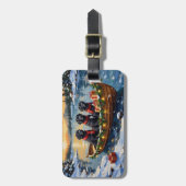 Newfoundland-hond Kerstboot Vakantie Bagagelabel (Voorkant verticaal)
