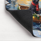Newfoundland-hond Kerstboot Vakantie Muismat (Hoek)
