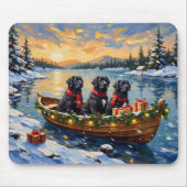 Newfoundland-hond Kerstboot Vakantie Muismat (Voorkant)