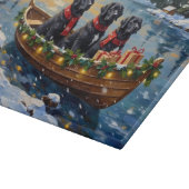 Newfoundland-hond Kerstboot Vakantie Snijplank (Hoek)