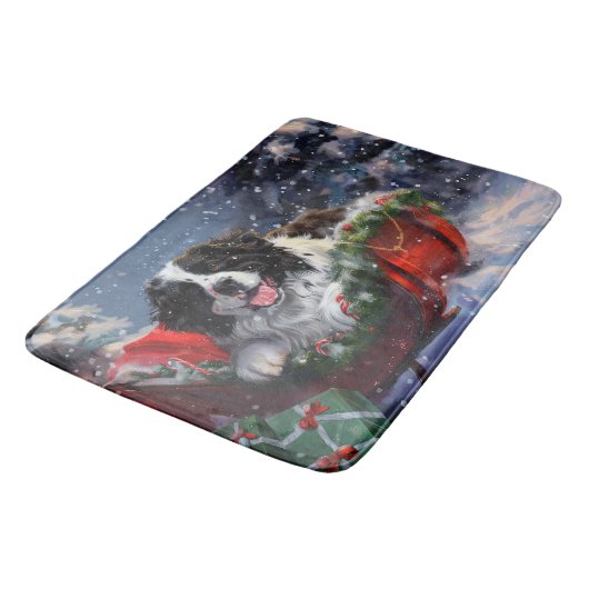 Newfoundland Hond Kerstfeest Badmat (Gekanteld)