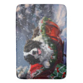 Newfoundland Hond Kerstfeest Badmat (Voorkant Verticaal)