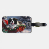 Newfoundland Hond Kerstfeest Bagagelabel (Achterkant horizontaal)
