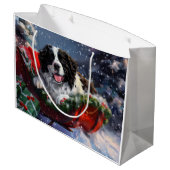 Newfoundland Hond Kerstfeest Groot Cadeauzakje (Achterkant Gekanteld)