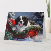 Newfoundland Hond Kerstfeest Kaart (Voorkant)