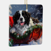 Newfoundland Hond Kerstfeest Keramisch Ornament (Rechts)