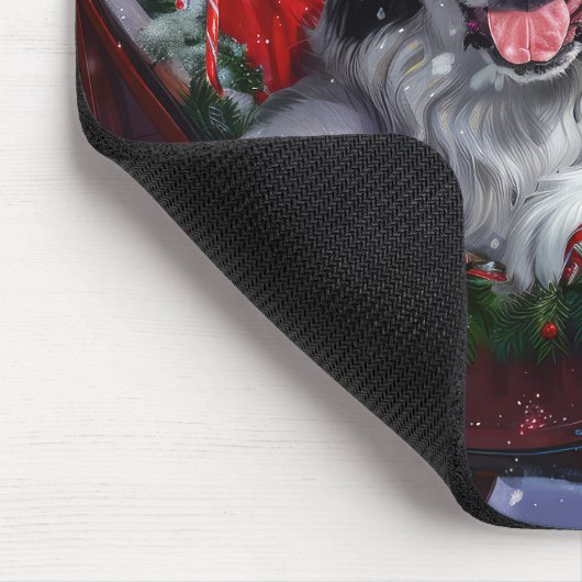 Newfoundland Hond Kerstfeest Muismat (Hoek)