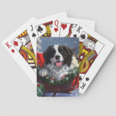 Newfoundland Hond Kerstfeest Pokerkaarten (Achterkant)
