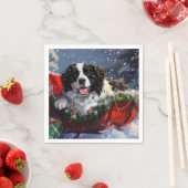 Newfoundland Hond Kerstfeest Servet (Insitu)