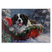 Newfoundland Hond Kerstfeest Snijplank (Voorkant)