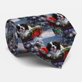 Newfoundland Hond Kerstfeest Stropdas (Opgerold)